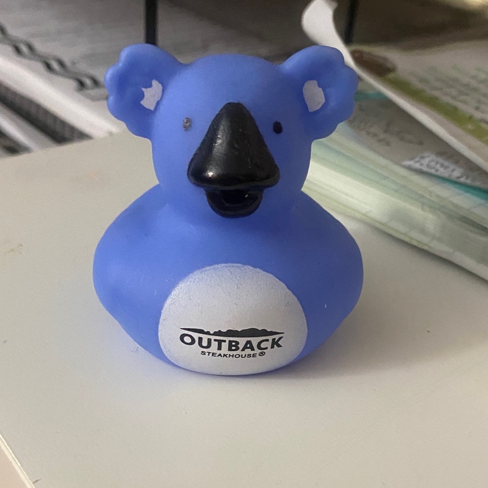 Outback Steakhouse Blue Koala Rubber Duck
